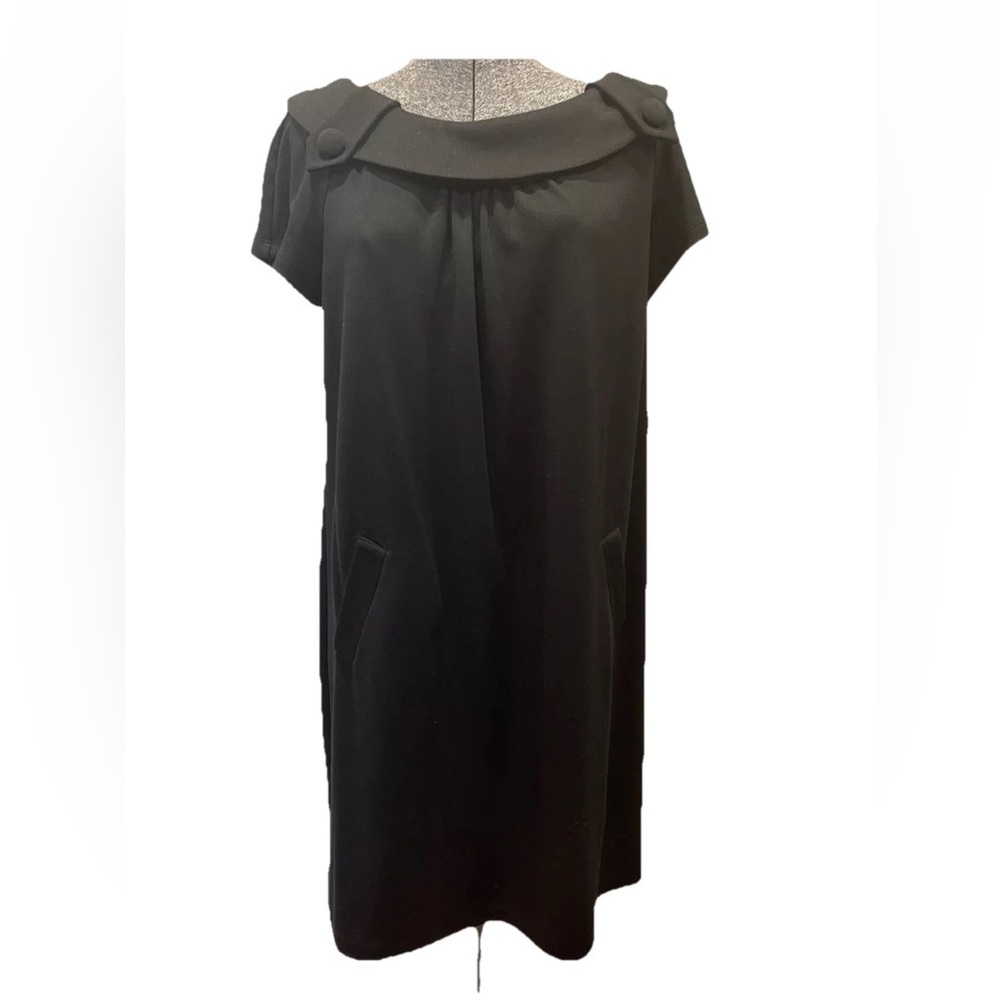 Muse size 12 ladies vintage inspired all black dress-faux pockets-Hepburn NWT